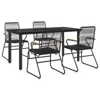 Set da Pranzo da Giardino 5 pz Nero in Rattan PVCcod mxl 124314