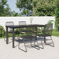 Set da Pranzo da Giardino 5 pz Nero in Rattan PVCcod mxl 124314