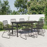 Set da Pranzo da Giardino 7 pz Nero in Rattan PVC 3156573