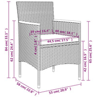 Set da Pranzo da Giardino 5 pz con Cuscini Grigio e Nero 3156644