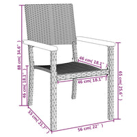 Set da Pranzo da Giardino 7 pz Nero in Polyrattan 3156681