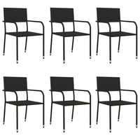 Set da Pranzo da Giardino 7 pz Nero in Polyrattan 3156751