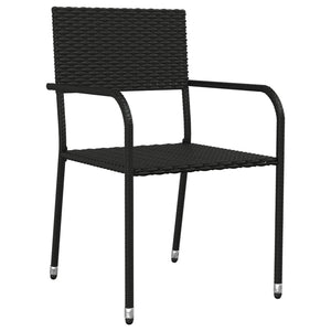 Set da Pranzo da Giardino 7 pz Nero in Polyrattan 3156751