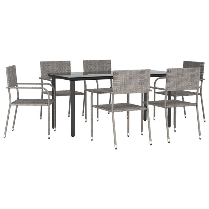 Set da Pranzo da Giardino 7 pz Grigio in Polyrattancod mxl 94512