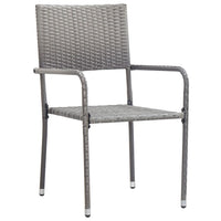 Set da Pranzo da Giardino 5 pz Grigio in Polyrattan 3156762