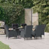 Set da Pranzo da Giardino 7 pz Grigio Scuro in Polyrattan 3156791