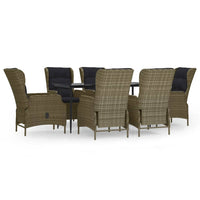 Set da Pranzo da Giardino 7 pz Marrone in Polyrattan 3156811