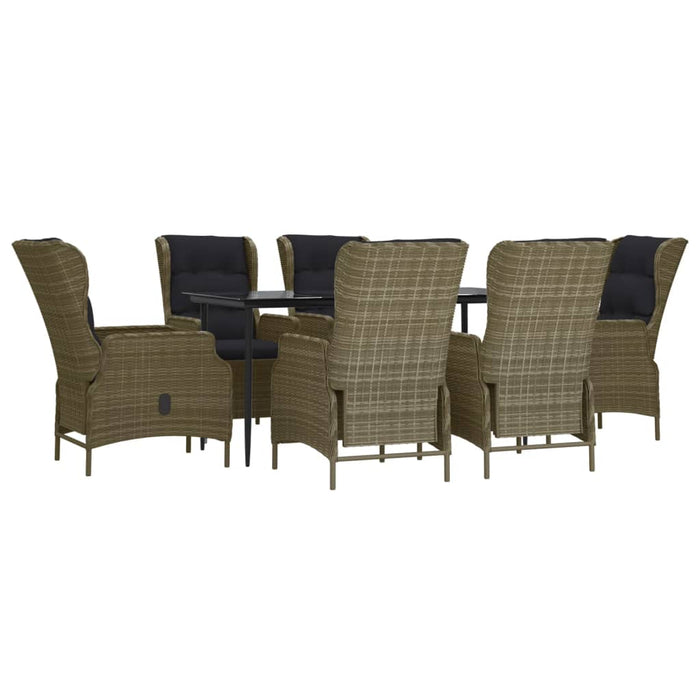 Set da Pranzo da Giardino 7 pz Marrone in Polyrattan 3156811