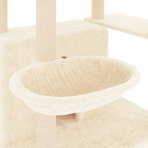 Albero per Gatti con Tiragraffi in Sisal Crema 166 cm 171723