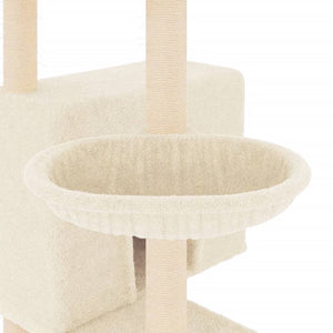 Albero per Gatti con Tiragraffi in Sisal Crema 143 cm 171729