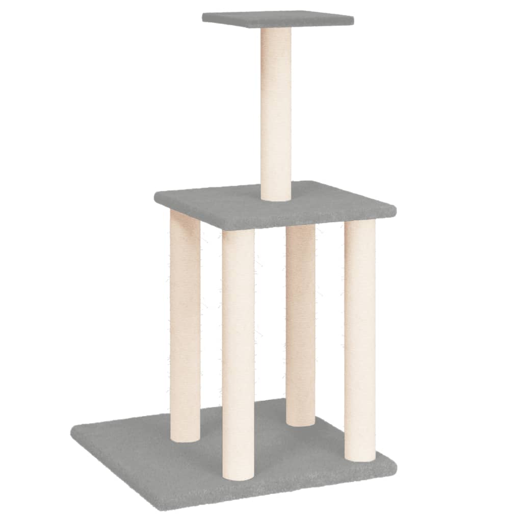 Albero per Gatti con Tiragraffi in Sisal Grigio Chiaro 85,5 cm 171739