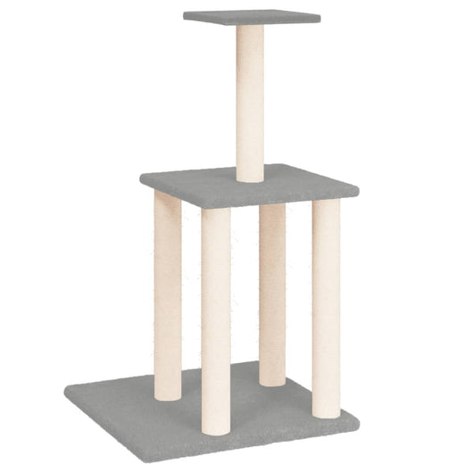 Albero per Gatti con Tiragraffi in Sisal Grigio Chiaro 85,5 cmcod mxl 71165