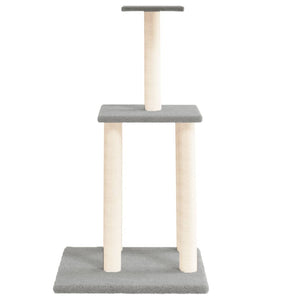 Albero per Gatti con Tiragraffi in Sisal Grigio Chiaro 85,5 cm 171739