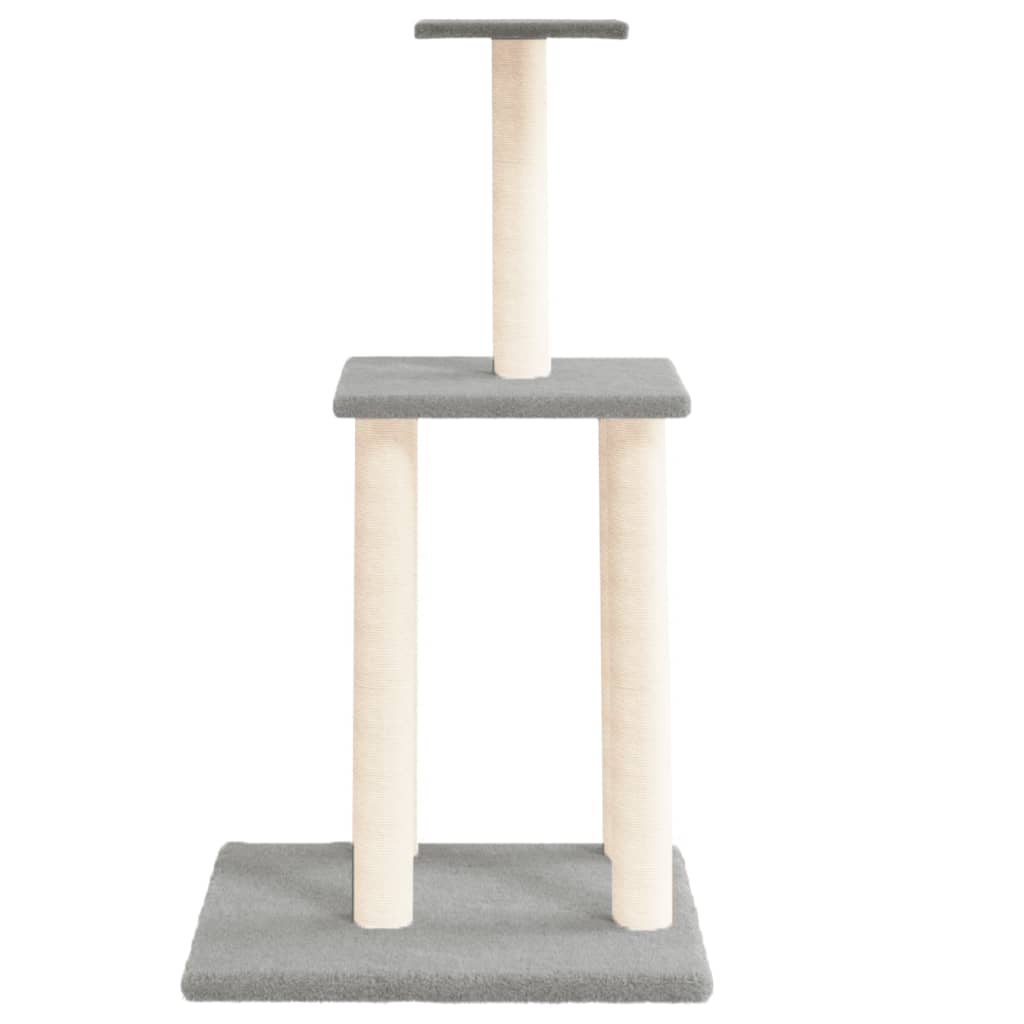 Albero per Gatti con Tiragraffi in Sisal Grigio Chiaro 85,5 cmcod mxl 71165