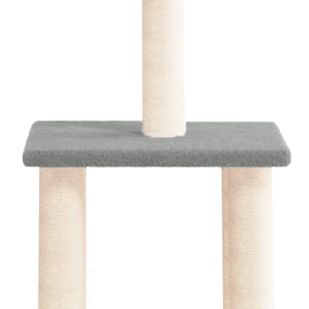 Albero per Gatti con Tiragraffi in Sisal Grigio Chiaro 85,5 cm 171739