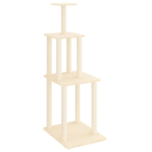 Albero per Gatti con Tiragraffi in Sisal Crema 149 cm 171741