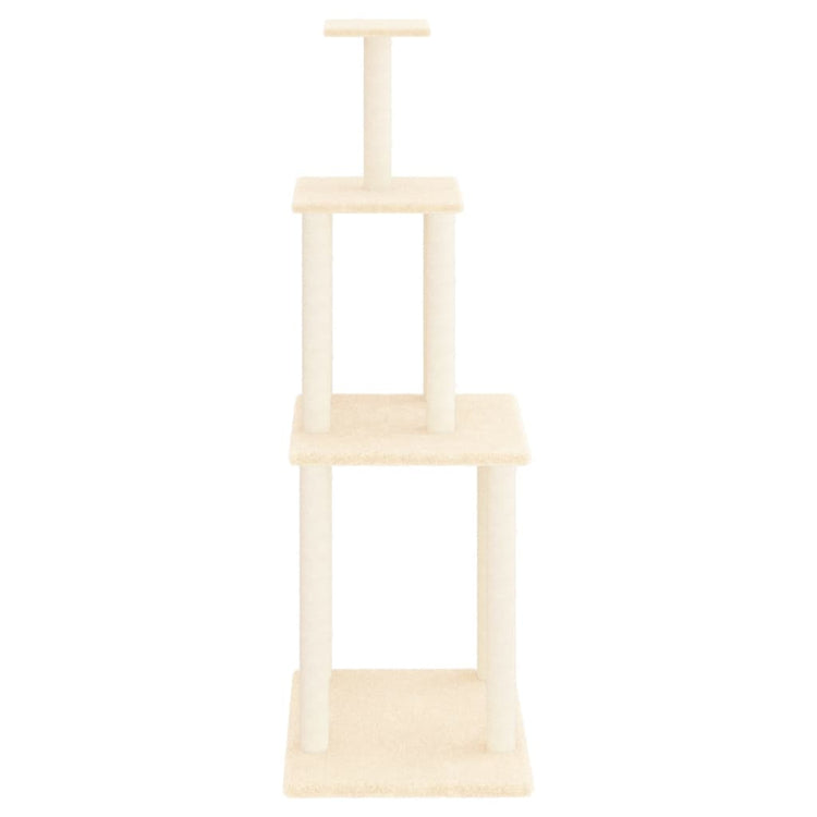 Albero per Gatti con Tiragraffi in Sisal Crema 149 cm 171741