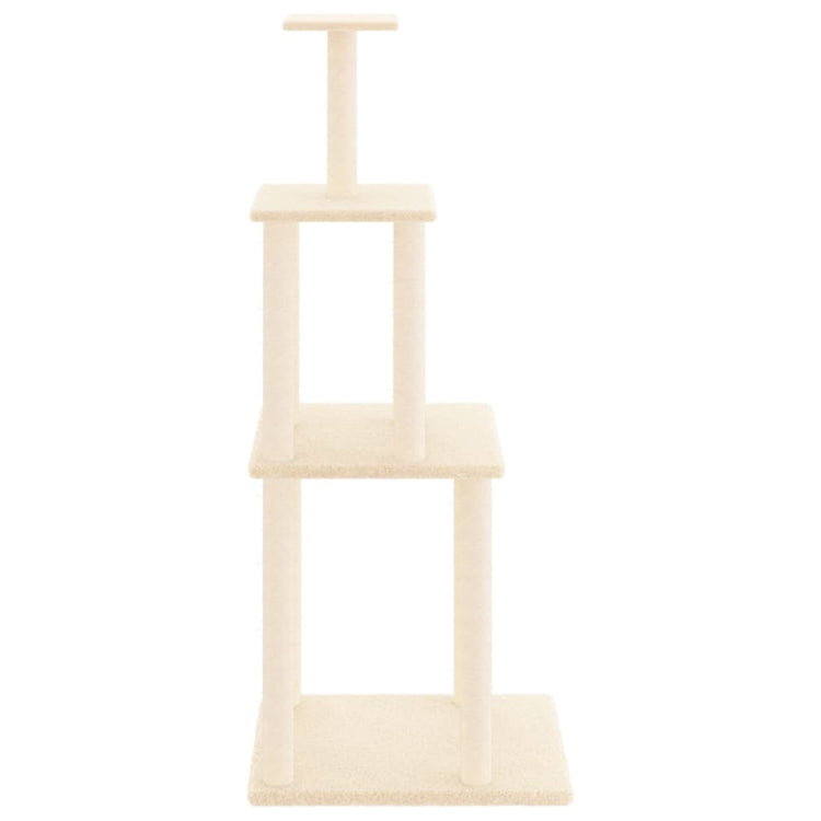 Albero per Gatti con Tiragraffi in Sisal Crema 149 cm 171741