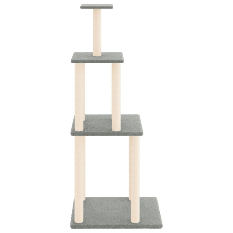 Albero per Gatti con Tiragraffi in Sisal Grigio Chiaro 149 cm 171742