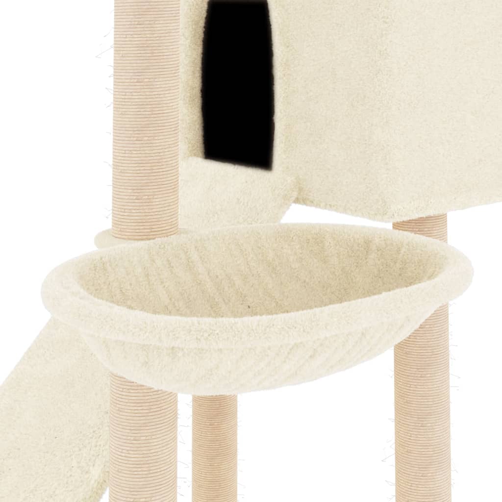 Albero per Gatti con Tiragraffi in Sisal Crema 153 cm 171750