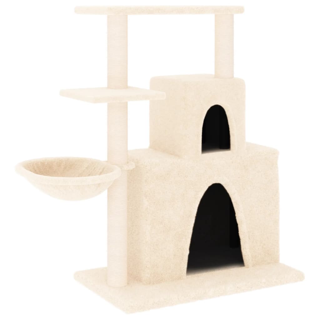 Albero per Gatti con Tiragraffi in Sisal Crema 83 cm 171765