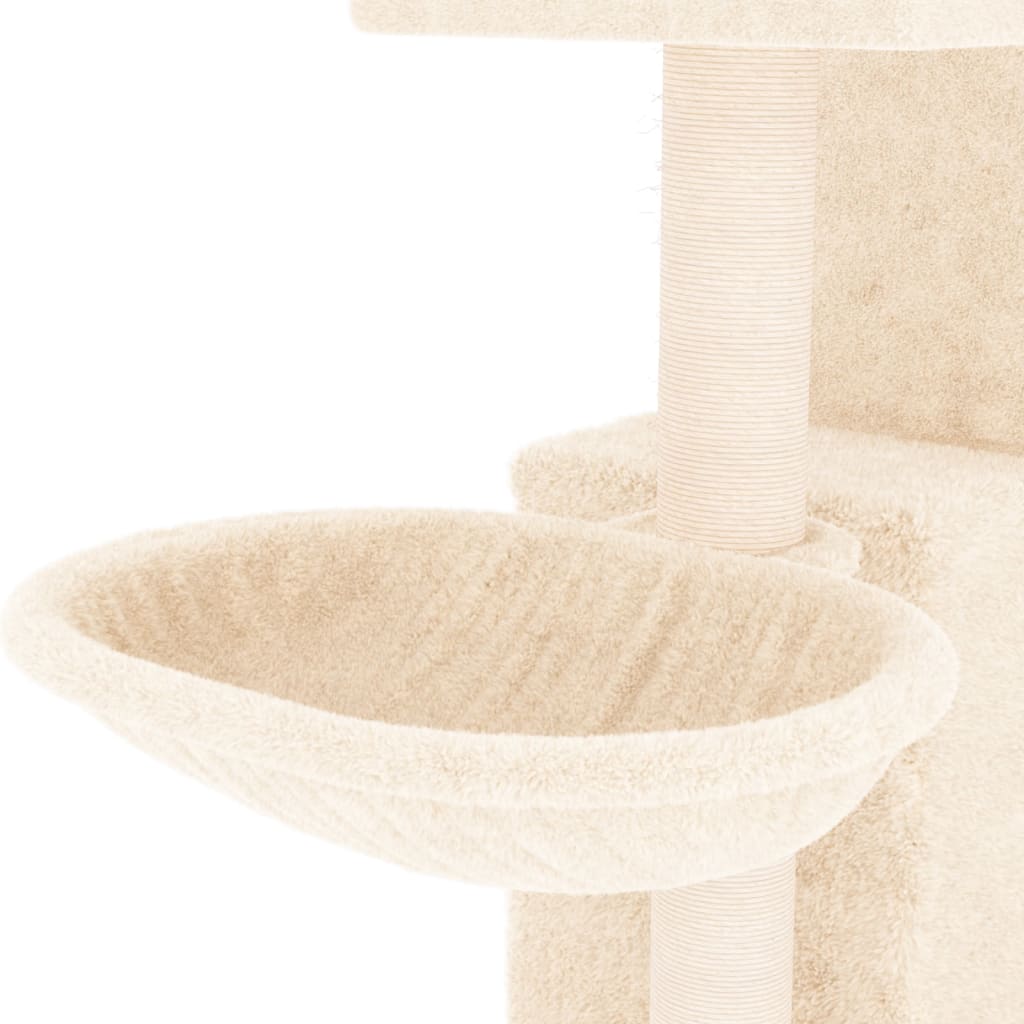 Albero per Gatti con Tiragraffi in Sisal Crema 83 cm 171765