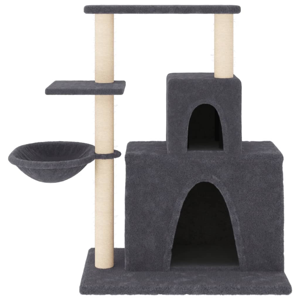 Albero per Gatti con Tiragraffi in Sisal Grigio Scuro 83 cm 171767