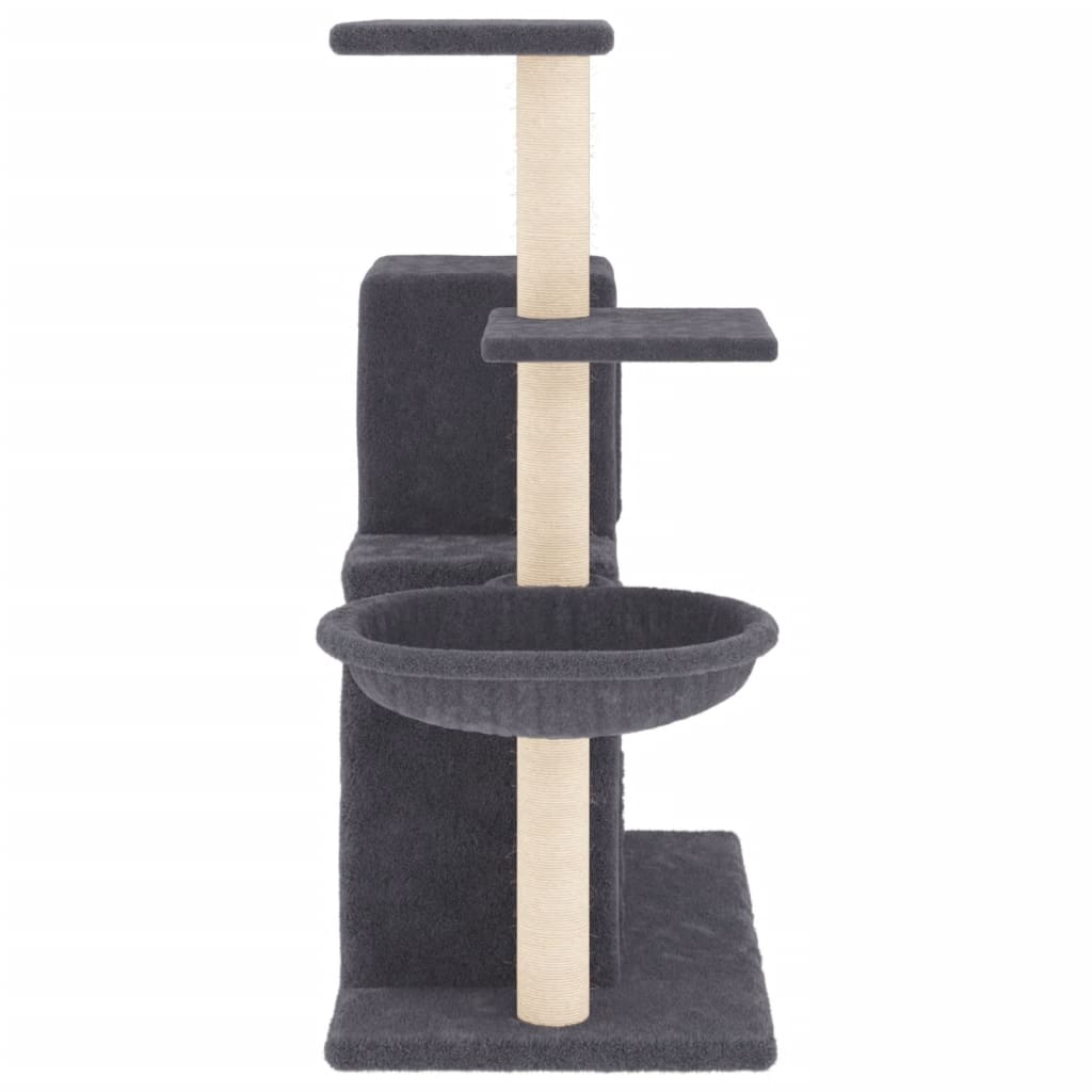 Albero per Gatti con Tiragraffi in Sisal Grigio Scuro 83 cm 171767