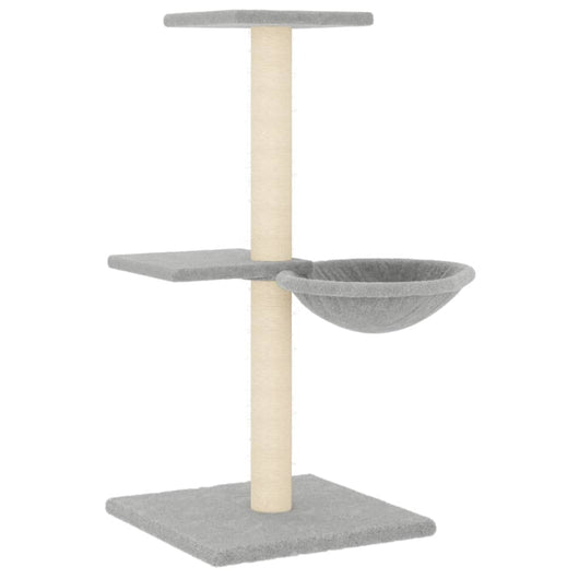 Albero per Gatti con Tiragraffi in Sisal Grigio Chiaro 72 cm 171769