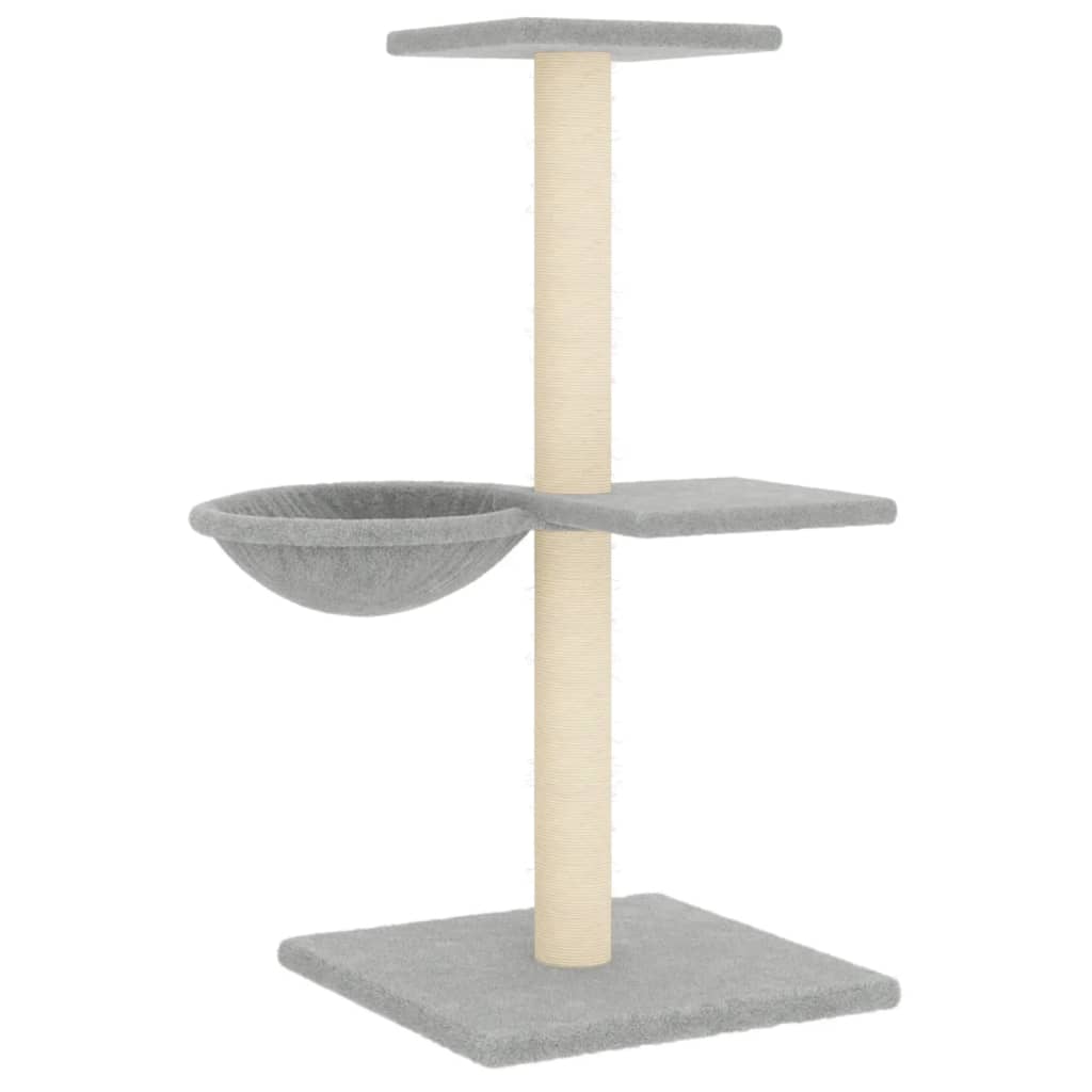 Albero per Gatti con Tiragraffi in Sisal Grigio Chiaro 72 cm 171769