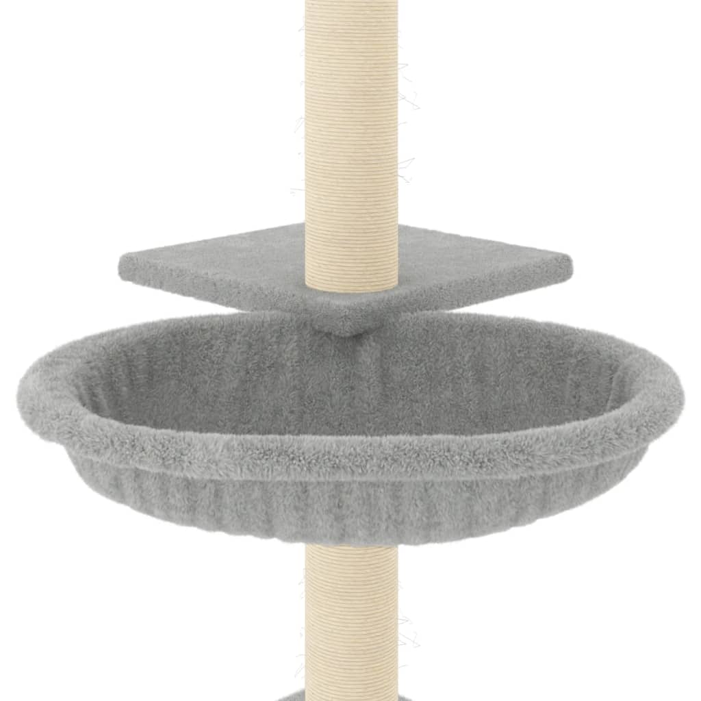 Albero per Gatti con Tiragraffi in Sisal Grigio Chiaro 72 cm 171769