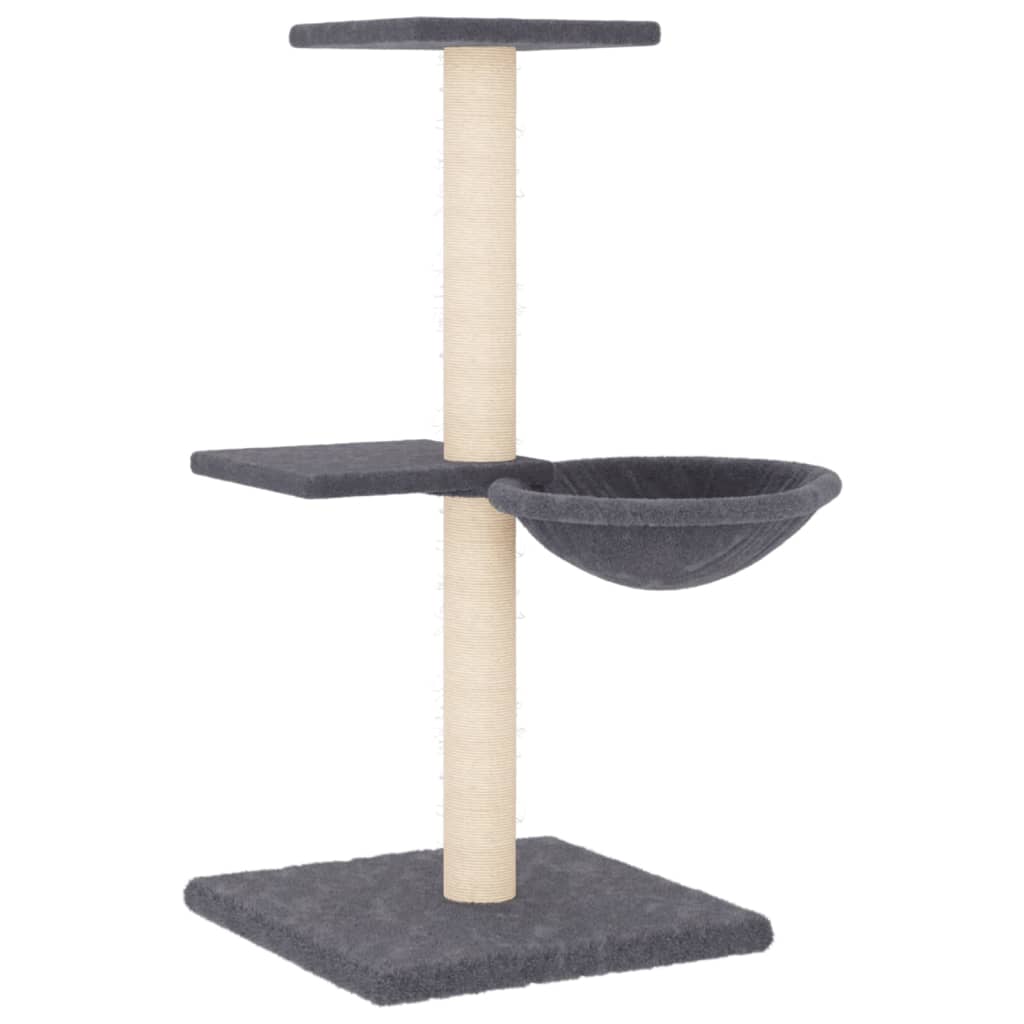 Albero per Gatti con Tiragraffi in Sisal Grigio Scuro 72 cmcod mxl 71172