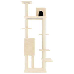 Albero per Gatti con Tiragraffi in Sisal Crema 154 cm 171771