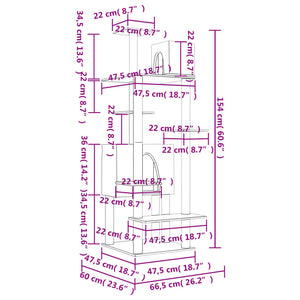 Albero per Gatti con Tiragraffi in Sisal Crema 154 cm 171771