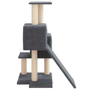 Albero per Gatti con Tiragraffi in Sisal Grigio Scuro 82 cm 171779