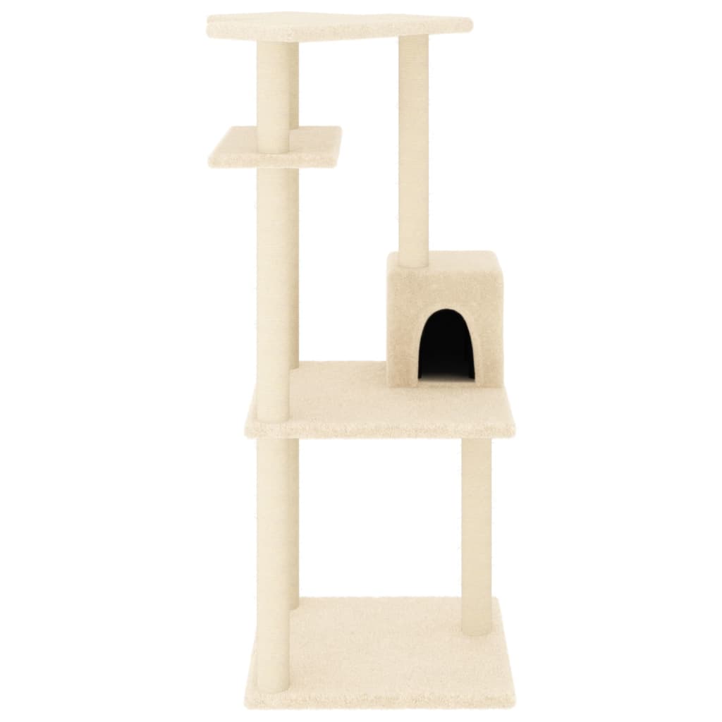 Albero per Gatti con Tiragraffi in Sisal Crema 123 cmcod mxl 119158