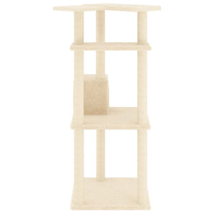 Albero per Gatti con Tiragraffi in Sisal Crema 123 cm 171783