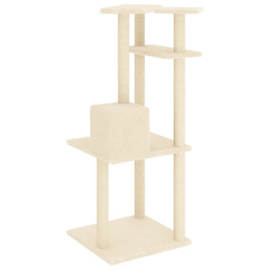 Albero per Gatti con Tiragraffi in Sisal Crema 123 cm 171783