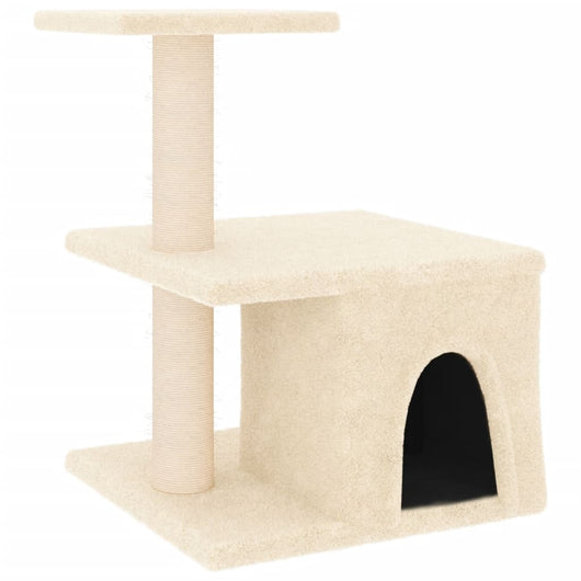 Albero per Gatti con Tiragraffi in Sisal Crema 48 cm 171786