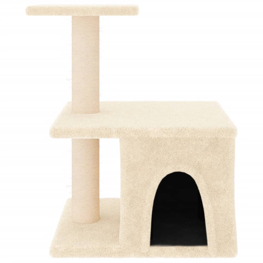 Albero per Gatti con Tiragraffi in Sisal Crema 48 cmcod mxl 95219