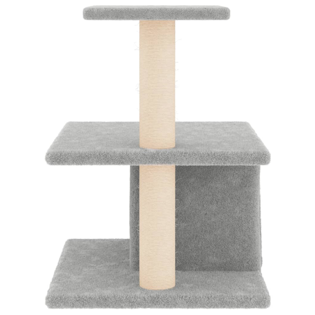 Albero per Gatti con Tiragraffi in Sisal Grigio Chiaro 48 cm 171787