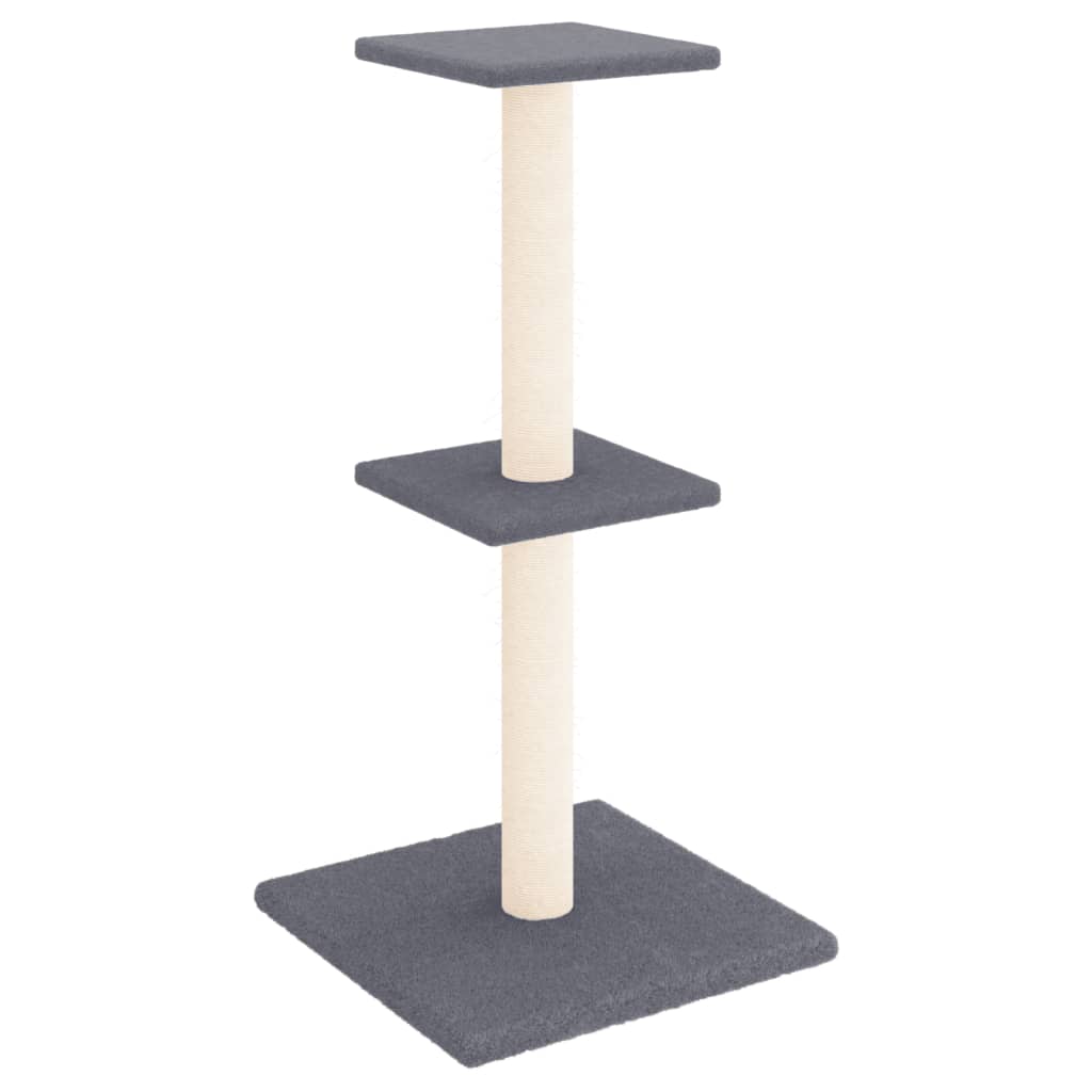 Albero per Gatti con Tiragraffi in Sisal Grigio Scuro 73 cm 172036