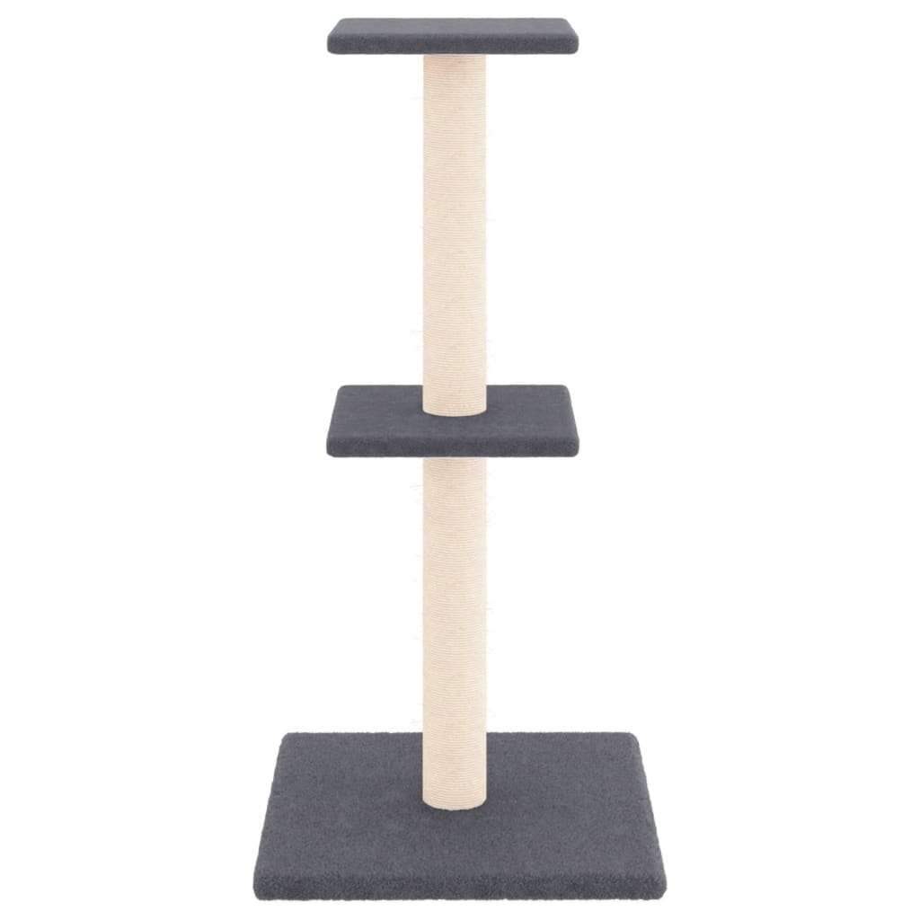 Albero per Gatti con Tiragraffi in Sisal Grigio Scuro 73 cm 172036