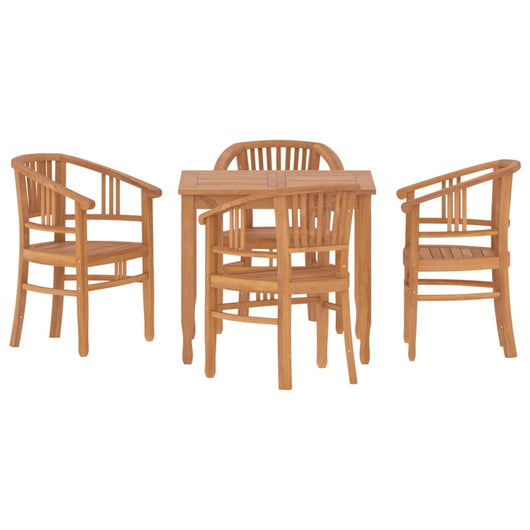 Set da Pranzo per Giardino 5 pz in Legno Massello di Teak 3155754