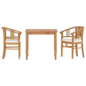 Set da Pranzo per Giardino 3 pz in Legno Massello di Teakcod mxl 76394