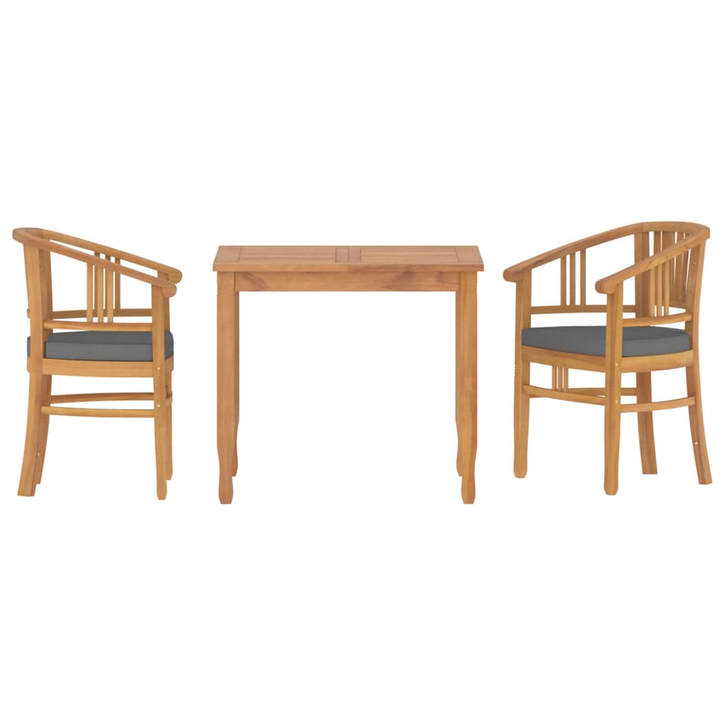 Set da Pranzo per Giardino 3 pz in Legno Massello di Teak 3155757