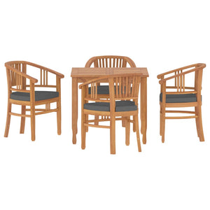 Set da Pranzo per Giardino 5 pz in Legno Massello di Teakcod mxl 124315