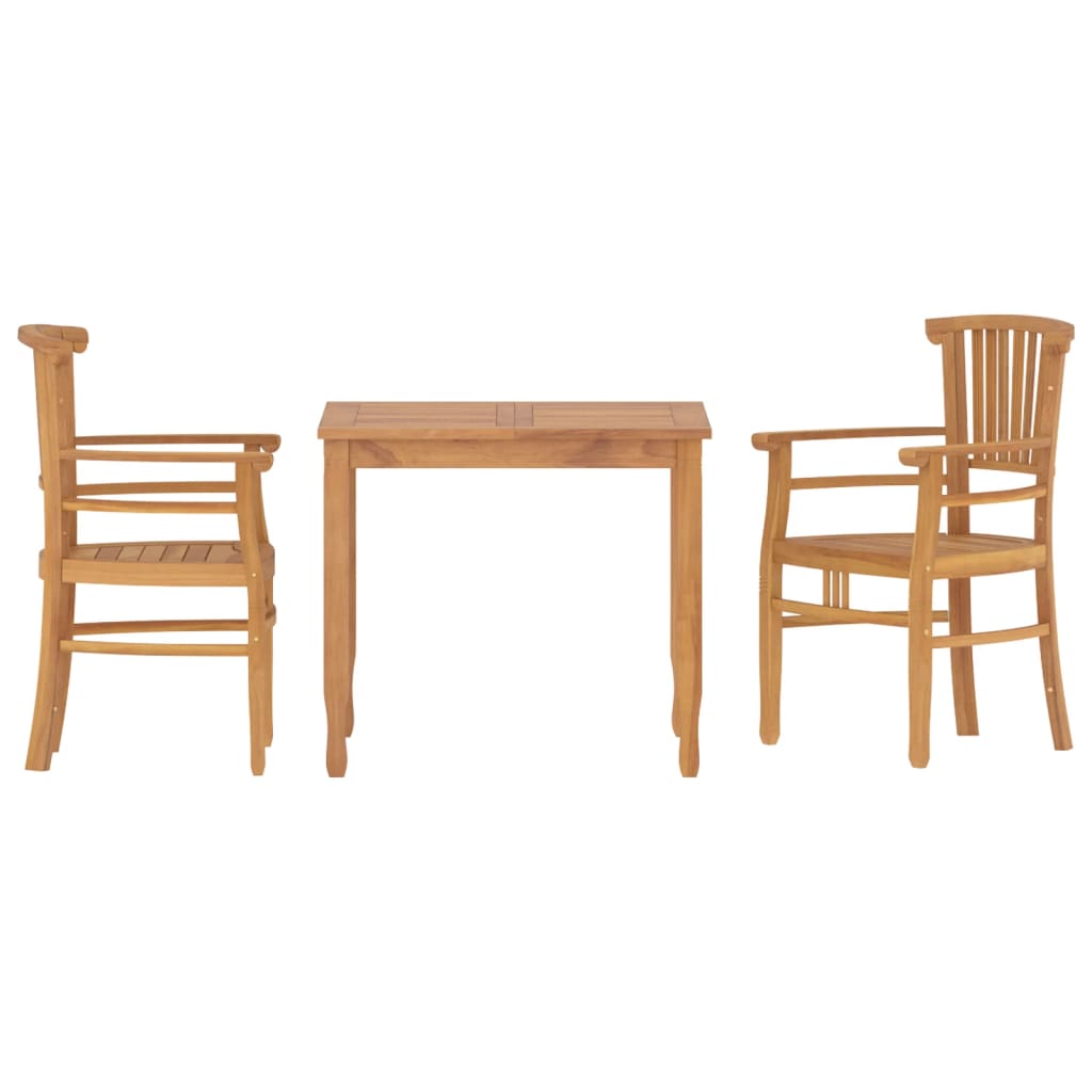 Set da Pranzo per Giardino 3 pz in Legno Massello di Teak 3155759