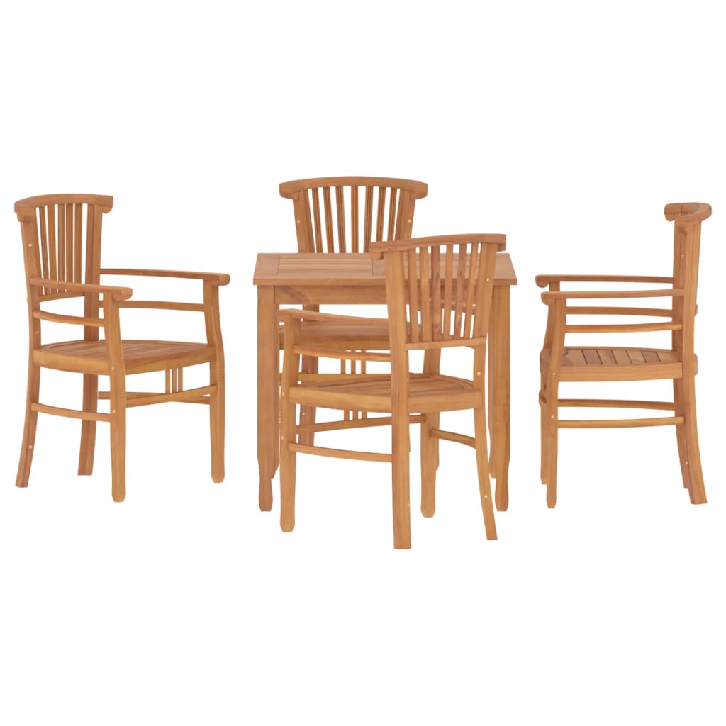 Set da Pranzo per Giardino 5 pz in Legno Massello di Teak 3155760