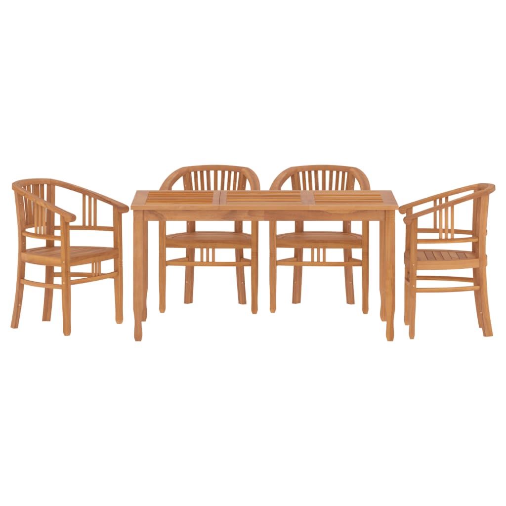 Set da Pranzo per Giardino 5 pz in Legno Massello di Teak 3155767